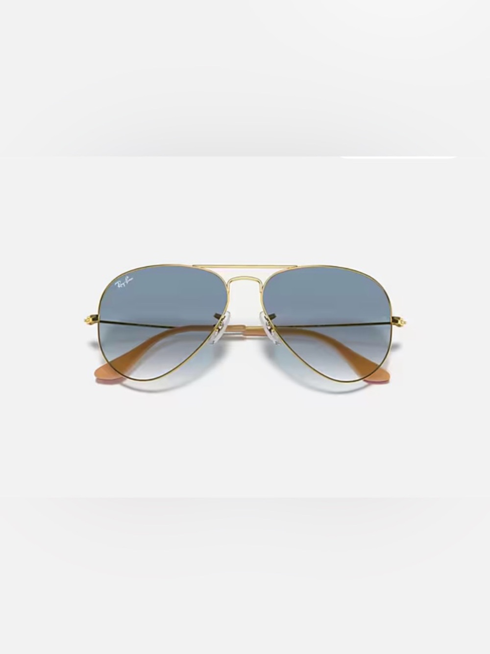 Ray-Ban Polished Aviator Gold Frame with Light Blue Gradient Lenses - Picture 2 of 8
